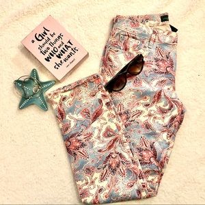 Ralph Lauren pink and light blue print jeans